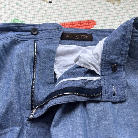 Louis Vuitton Blue Cotton Chambray Shorts 39-40 - Picture 7 of 10